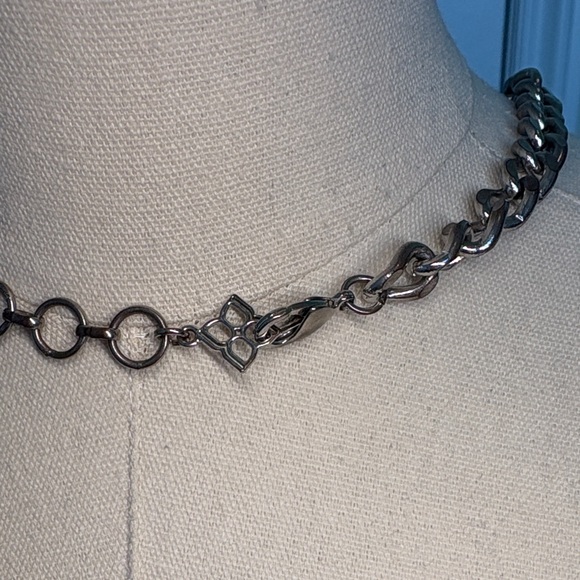 Silver Textured Necklace - Picture 3 of 3